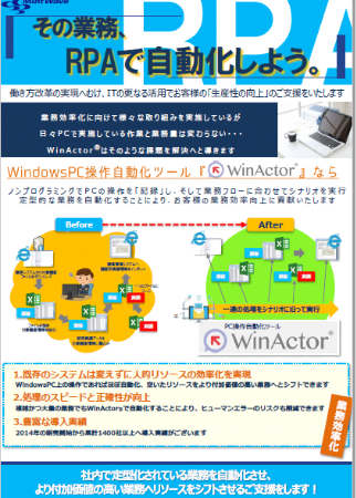 純国産RPAツール　WinActor